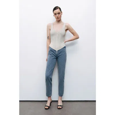 Nocturne Denim Garnished Jumpsuit In Multi-colored