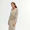 Nocturne Double Breasted Dress With Accessory Detail In White