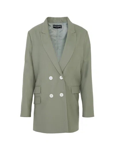 Nocturne Double-breasted Jacket In Green
