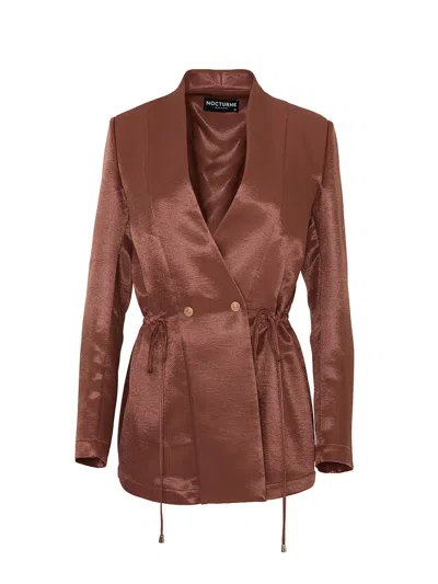Nocturne Double-breasted Jacket In Brown