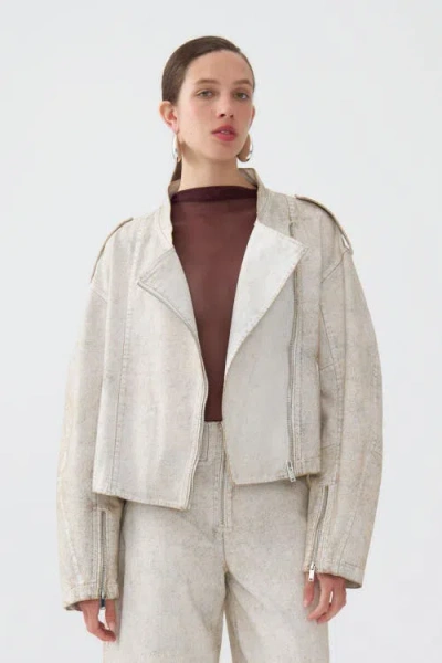 Nocturne Double-breasted Jacket In Stone