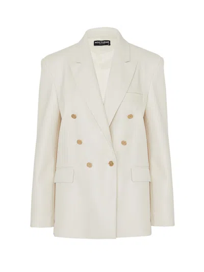 Nocturne Double-breasted Jacket In White