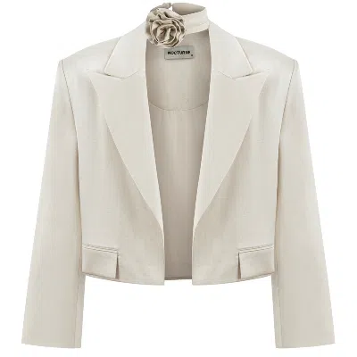 Nocturne Double-breasted Short Jacket In White