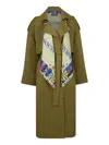 Nocturne Double-breasted Trench Coat In Multi
