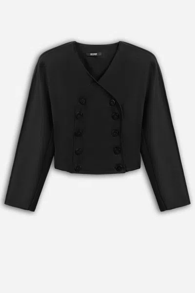 Nocturne Double Breasted V Neck Jacket In Black