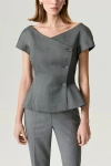 Nocturne Double-breasted V-neck Tailored Vest In Gray