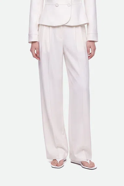 Nocturne Double Pleat Wide Leg Trousers In White