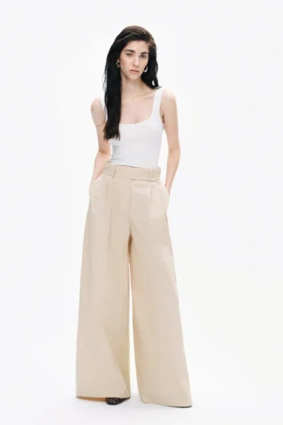 Nocturne Double Pleated Pants In Beige