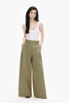 Nocturne Double Pleated Pants In Beige