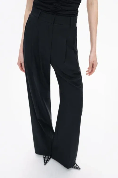 Nocturne Double-pleated Pants In Black
