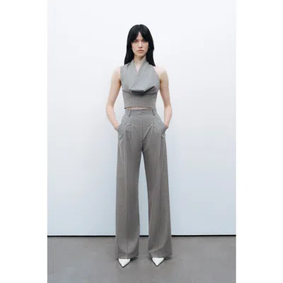Nocturne Double Pleated Pants In Grey