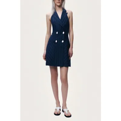 Nocturne Double-breasted Halter Neck Mini Dress In Multi