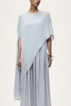 Nocturne Draped Cape Blouse In Gray