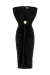 NOCTURNE DRAPED DRESS WITH SHOULDER PAD