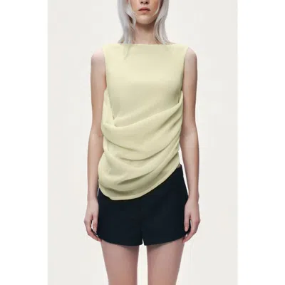 Nocturne Draped Sleeveless Blouse In Green