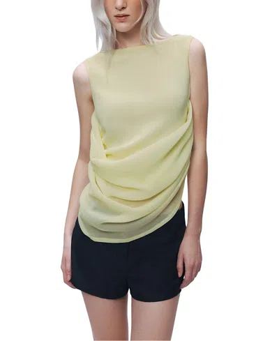 Nocturne Draped Sleeveless Blouse In Yellow