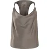 Nocturne Draped Top In Dark Beige