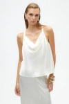 Nocturne Draped Top In Ecru