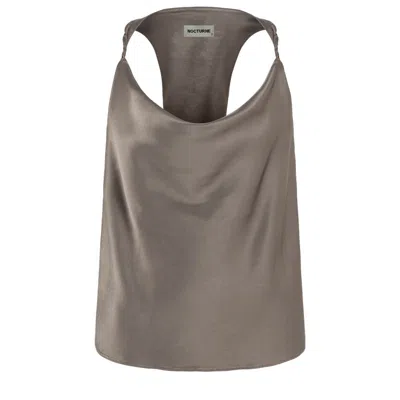 Nocturne Draped Top In Grey