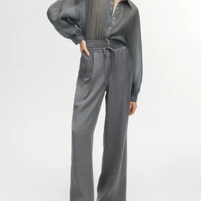Nocturne Draped Wide Leg Pants In Gray