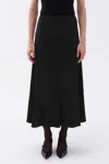 Nocturne Elastic Waist Midi Skirt In Black