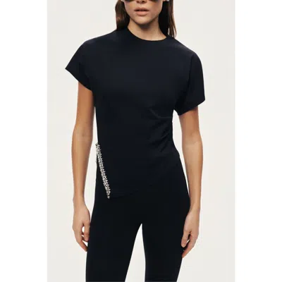 Nocturne Embellished Asymmetric T-shirt In Multi