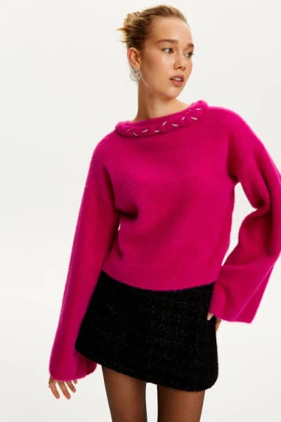 NOCTURNE NOCTURNE EMBELLISHED KNIT SWEATER