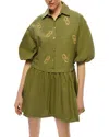 Nocturne Embroidered Balloon Sleeve Dress