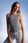Nocturne Embroidered Crop Top In Grey