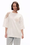 Nocturne Embroidered Detail T-shirt In Ivory