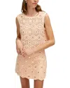 NOCTURNE NOCTURNE EMBROIDERED LINEN-BLEND MINI SKIRT