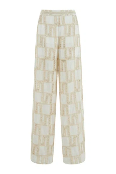 Nocturne Embroidered Pants In Ivory