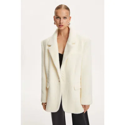 Nocturne Faux Fur Double-breasted Jacket In Camel