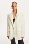 Nocturne Faux Fur Double-breasted Jacket In White