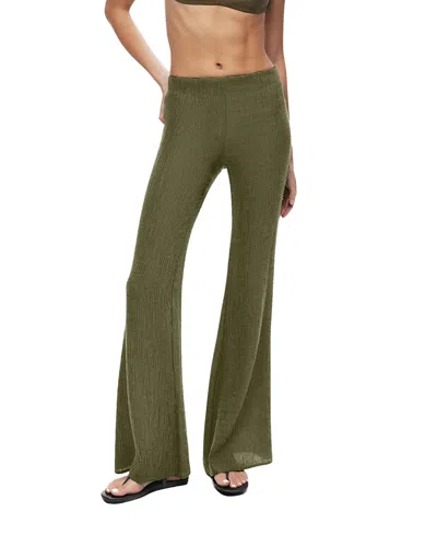 Nocturne Flared High-waist Pants In Green