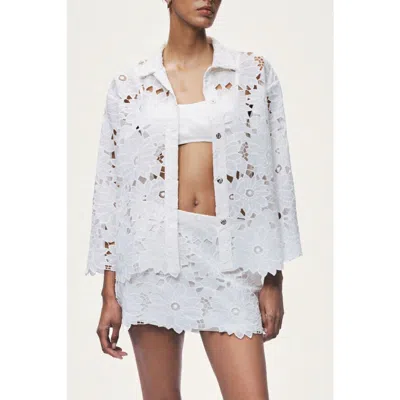 Nocturne Floral Broderie Jacket In White