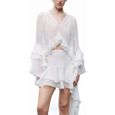 Nocturne Flounce Blouse In White