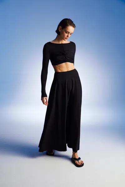 Nocturne Flounced Long Skirt In Black