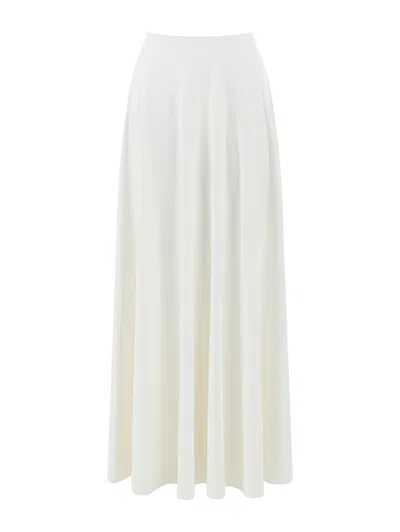 Nocturne Flounced Long Skirt In White