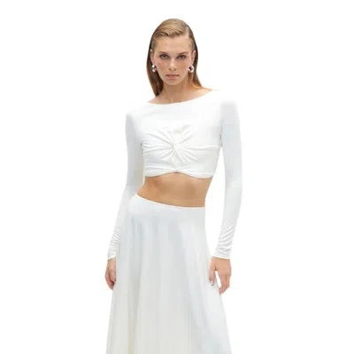 Nocturne Flounced Long Skirt In White