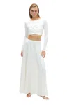 Nocturne Flounced Long Skirt In White