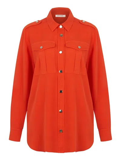Nocturne Flowy Shirt With Pockets In Orange