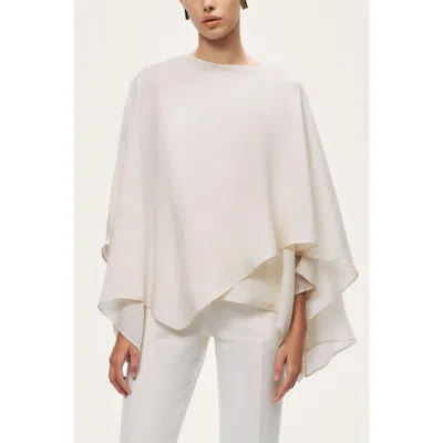 Nocturne Fluid Cape Blouse In White