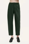 Nocturne Forest Cropped Cigarette Trousers In Green