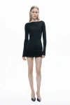 Nocturne Frill Detailed Jersey Mini Dress In Black
