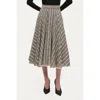 Nocturne Frill Trimmed Ruffle Midi Skirt In Gray
