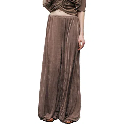 Nocturne Gathered Detail  Pants In Brown