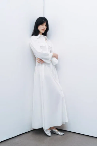 Nocturne Gathers Detailed Maxi Dress In Ivory