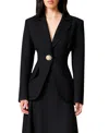 Nocturne Gold Accent Padded Shoulder Jacket In Black