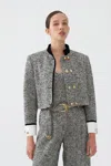 Nocturne Gold Button Detailed Crop Jacket